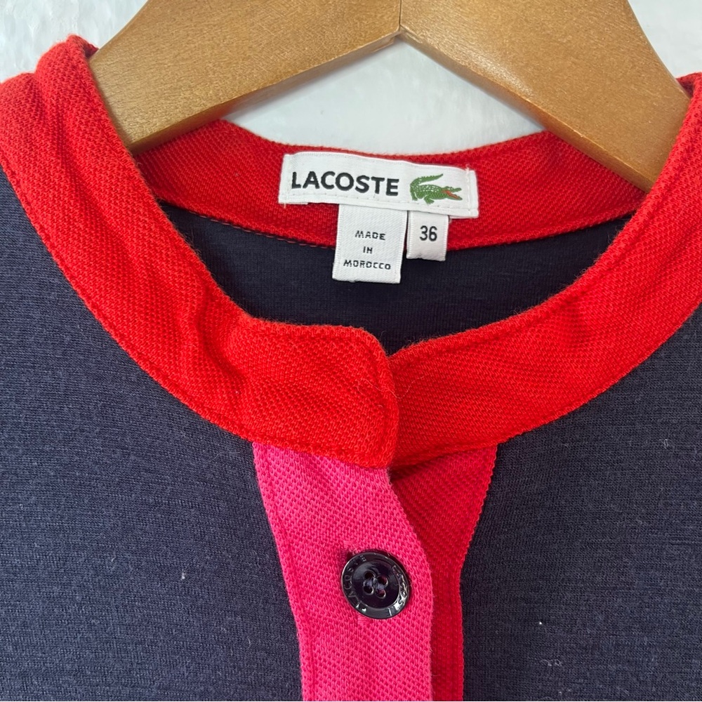 Lacoste Wool Blend Henley Dress Size 4 (36) - Picture 4 of 12